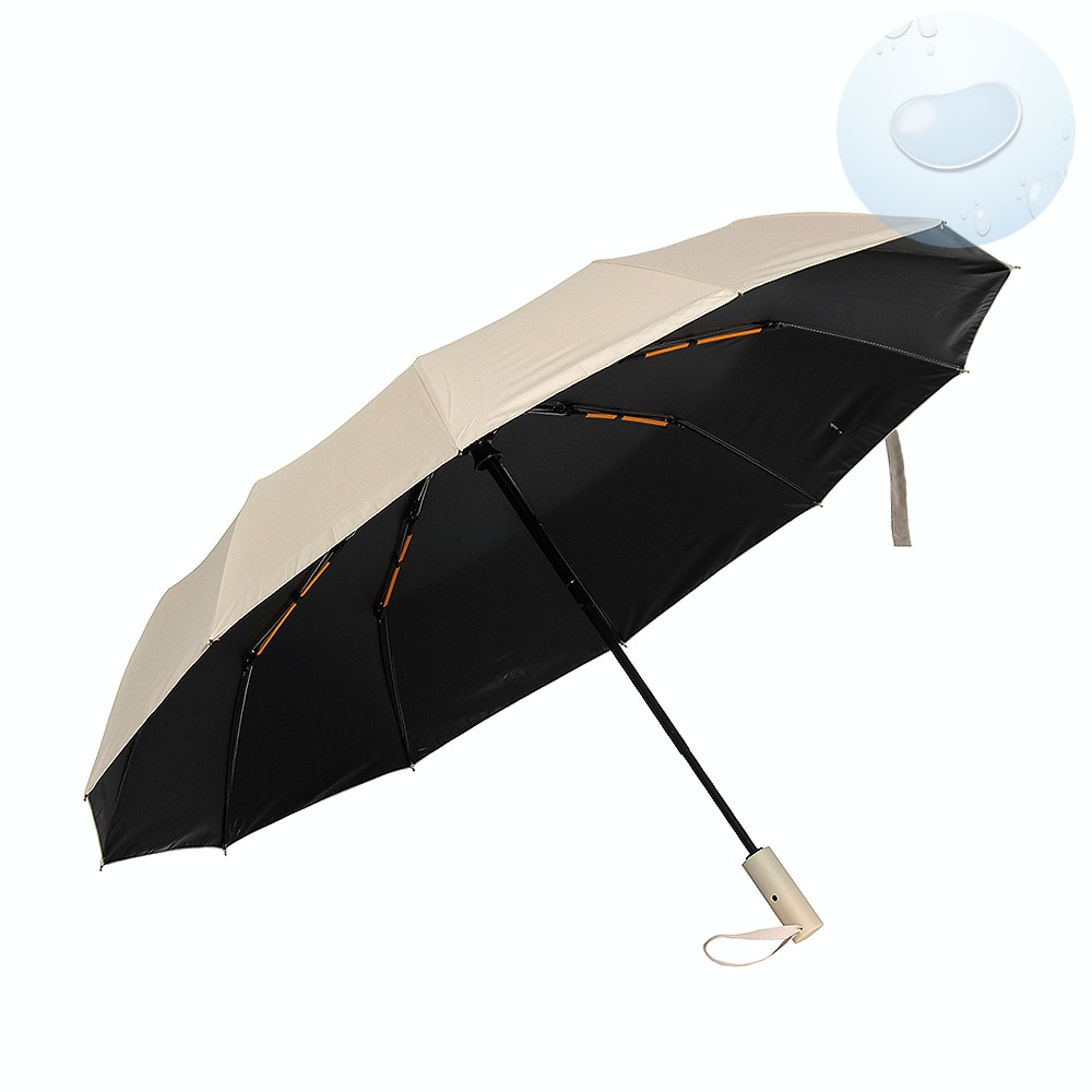 Oce 3단 완전 자동우산 겸 양산 아이보리 UV 자외선 차단 양산 접이식  가벼운 단우산 휴대용 자동우산