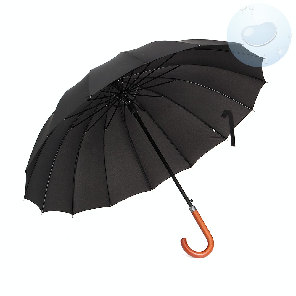 Oce 우드 손잡이 자동 큰 우산 블랙 SUNSHADE 햇빛차단 골프 우산 데이트 장우산