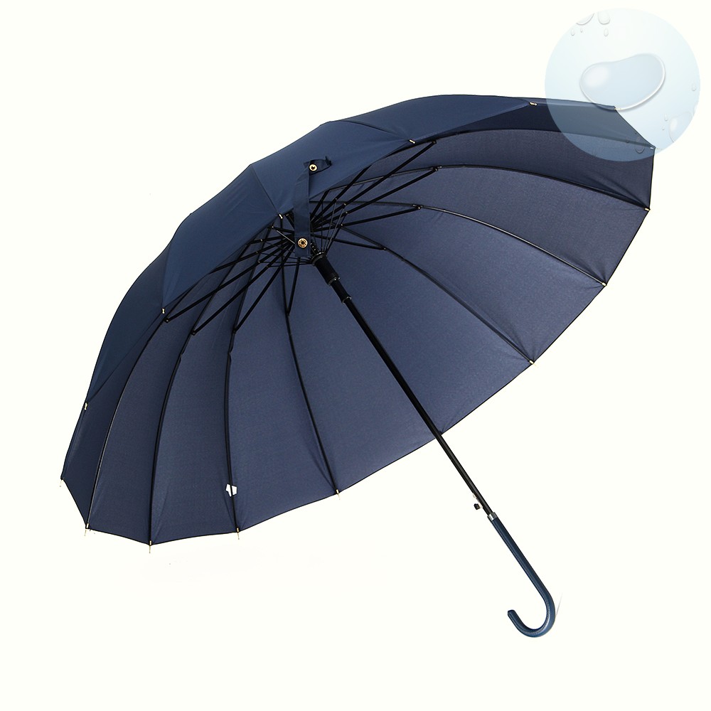Oce 가죽 손잡이 자동 큰 우산 네이비 SUNSHADE 방수 방풍  자동우산 가벼운 단우산