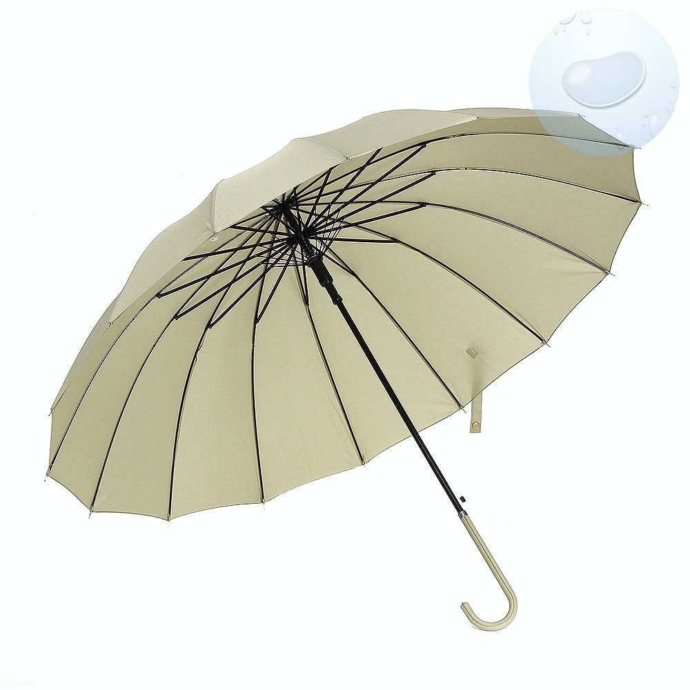 Oce 가죽 손잡이 자동 큰 우산 카키베이지 방수 방풍  자동우산 가벼운 단우산 SUNSHADE