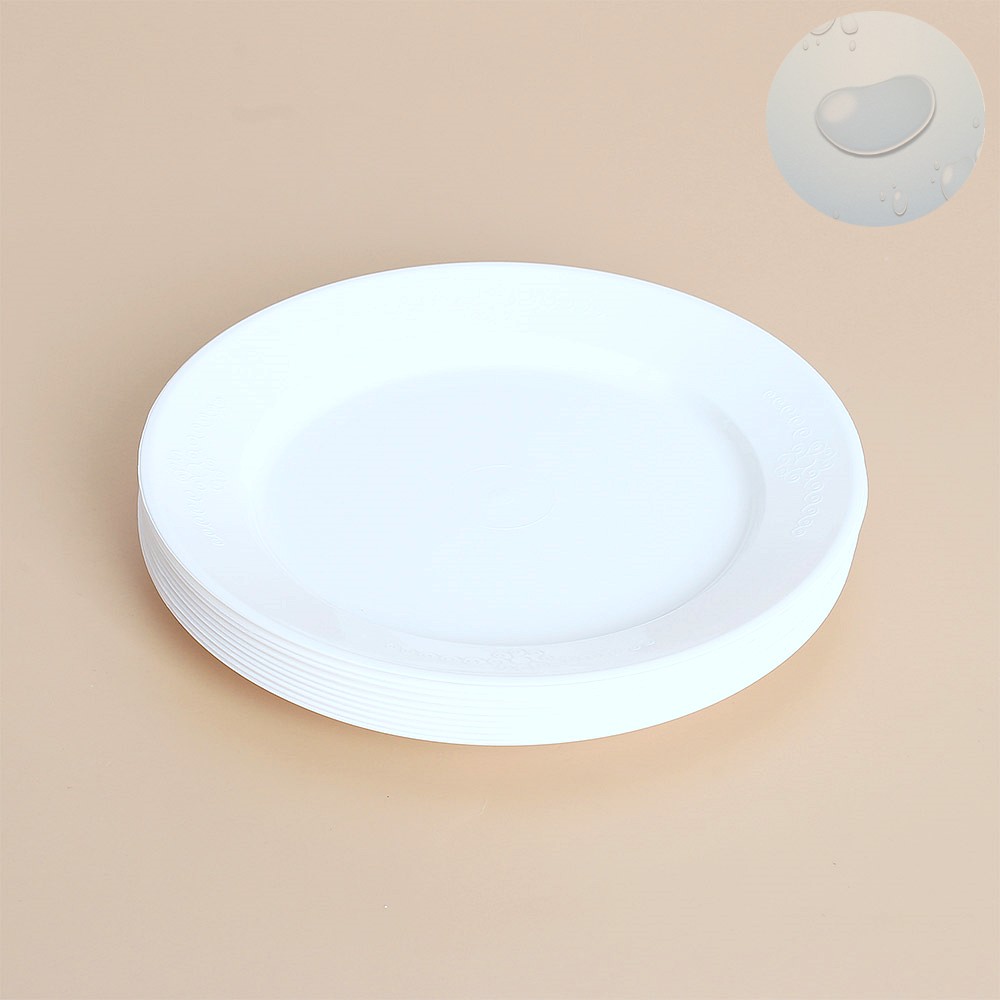 Oce pp 접시 플라스틱 반찬 그릇 10입 18cm 식품 포장 그릇 위생 간식 접시 업소용 5회용품