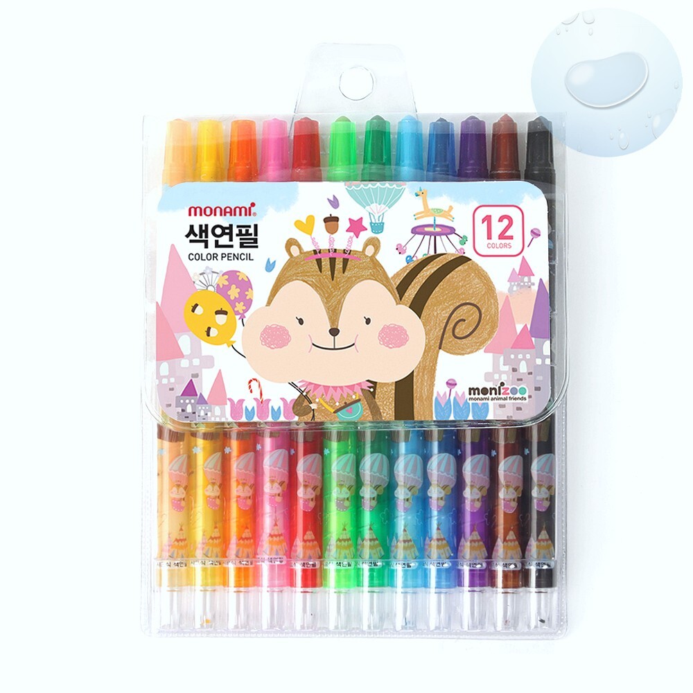 Oce 샤프 미술 색연필 12색 핑크 컬러 펜슬 색깔 연필 나무 색연필