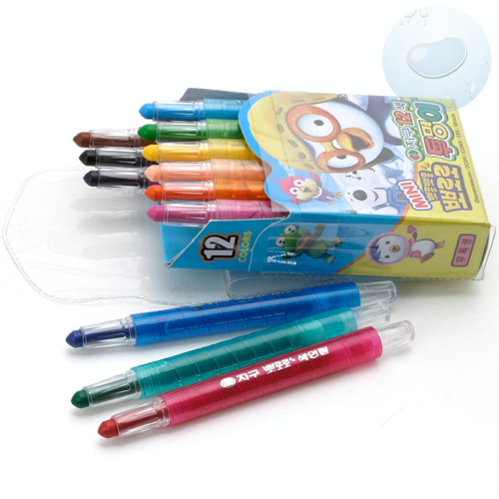 Oce 뽀로로 샤프식 미니 색연필 12색 크래파스 나무 색연필 색깔 연필
