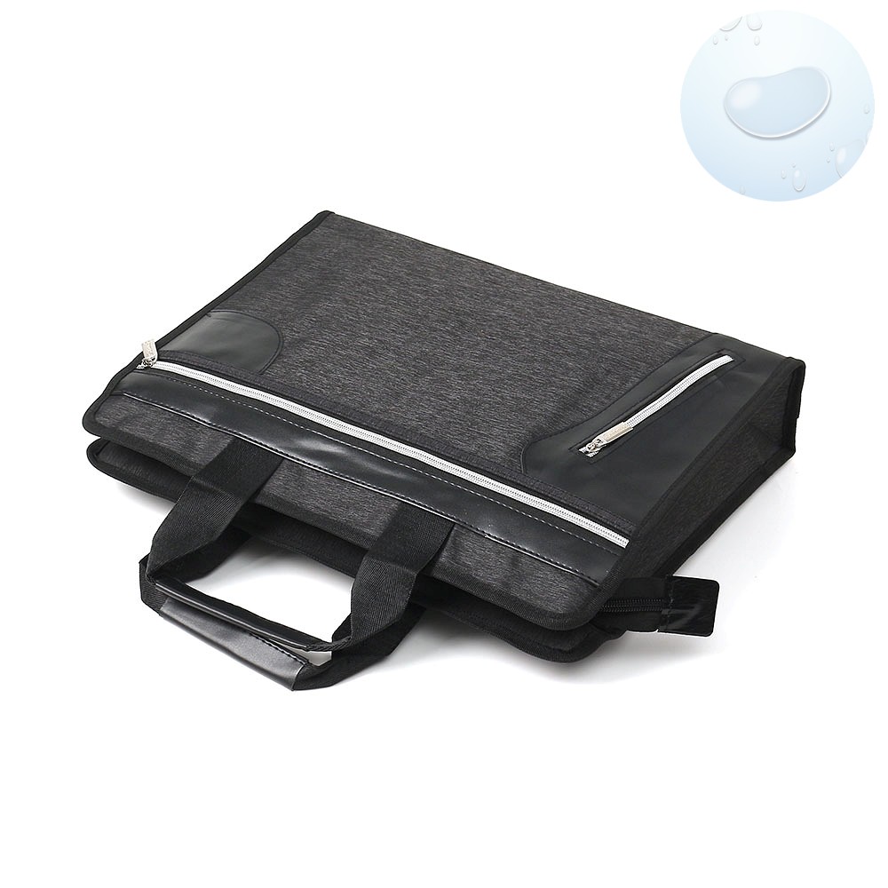 Oce 지퍼 포켓 토트백 가벼운 서류 A4 가방 차콜 컴퓨터 손잡이 파우치 탭 백 테블릿 파우치