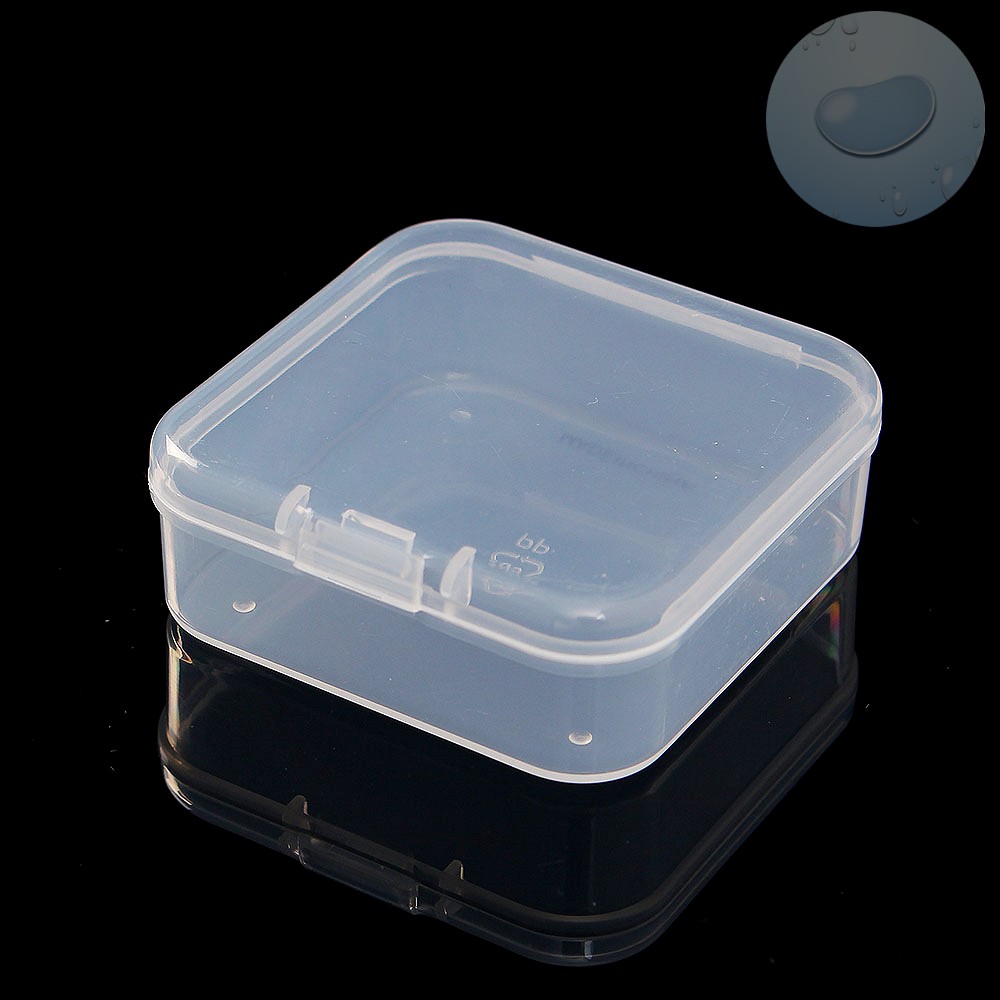 Oce 헤어핀 정리함 플라스틱 빈통 7.5x7.5 만들기 재료통 투명 뚜껑 상자 단추 공예 비즈 케이스