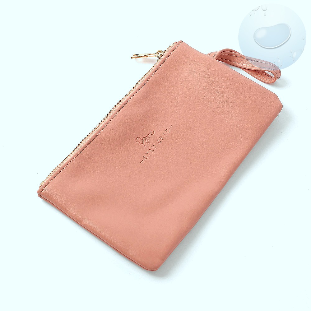 Oce 스트랩 컬러 가죽 파우치백 핑크 생리대 파우치 화장품 가방 백인백