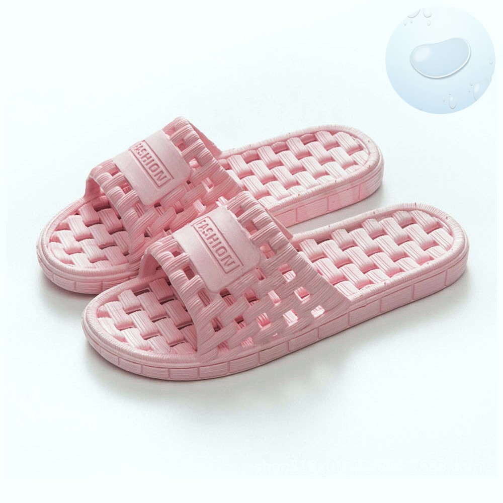 Oce 가벼운 PVC 말랑 욕실 슬리퍼 2P 225-230 핑크 베란다 신발 물빠짐 화장실화 통고무 쿠션 욕실화
