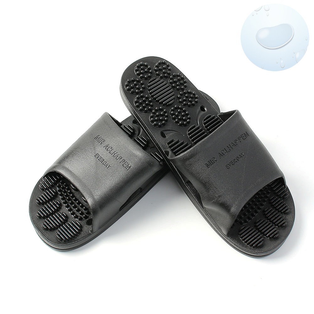 Oce 발편한 PVC 지압 욕실 슬리퍼 265-270 블랙 베란다 신발 발편한 논슬립 실내화 발등낮은 욕실화