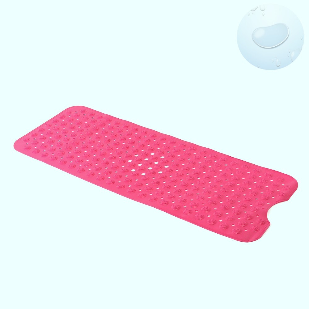 Oce 미끌림 방지 욕실 pvc 흡착 매트 40x100 핑크 화장실 미끄럼방지 목욕 깔개 바닥매트