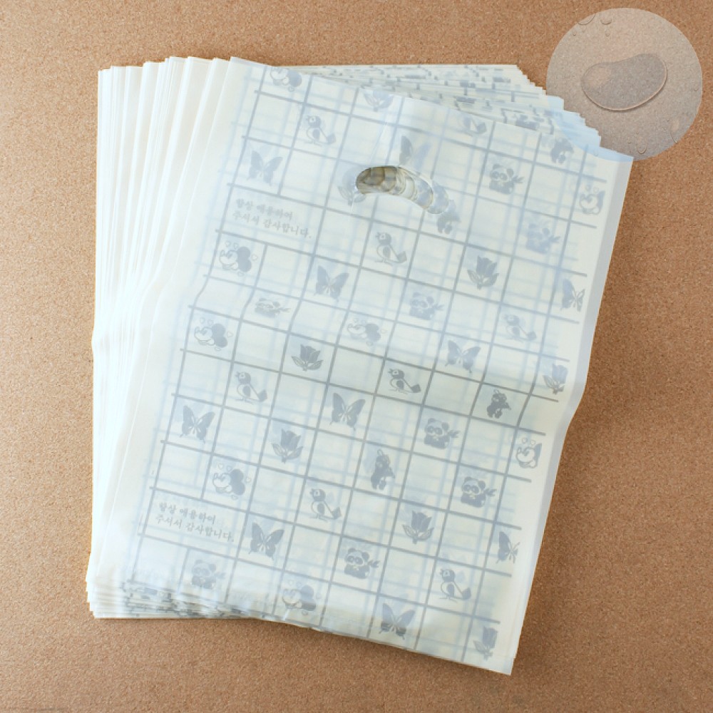 손잡이 봉투 비닐 쇼핑백 100p 베이지 30cm 택배봉투 비닐백 포장팩