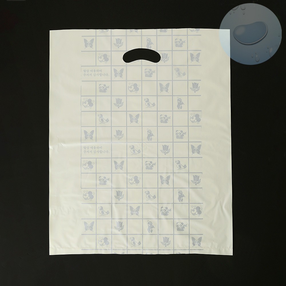 손잡이 봉투 비닐 쇼핑백 100p 노랑 45x55 비닐백 팬시 봉투 비닐봉지