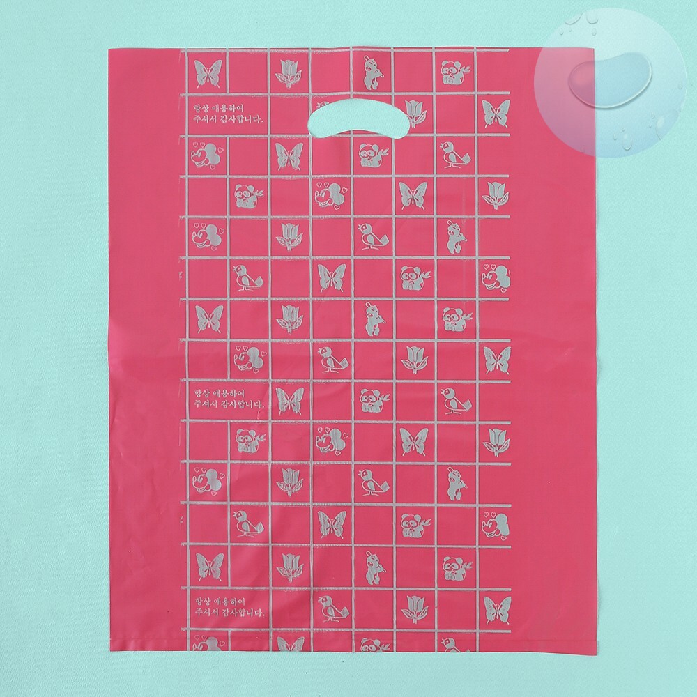Oce 손잡이 봉투 비닐 쇼핑백 100p 빨강 45x55 포장팩 비닐백 택배봉투