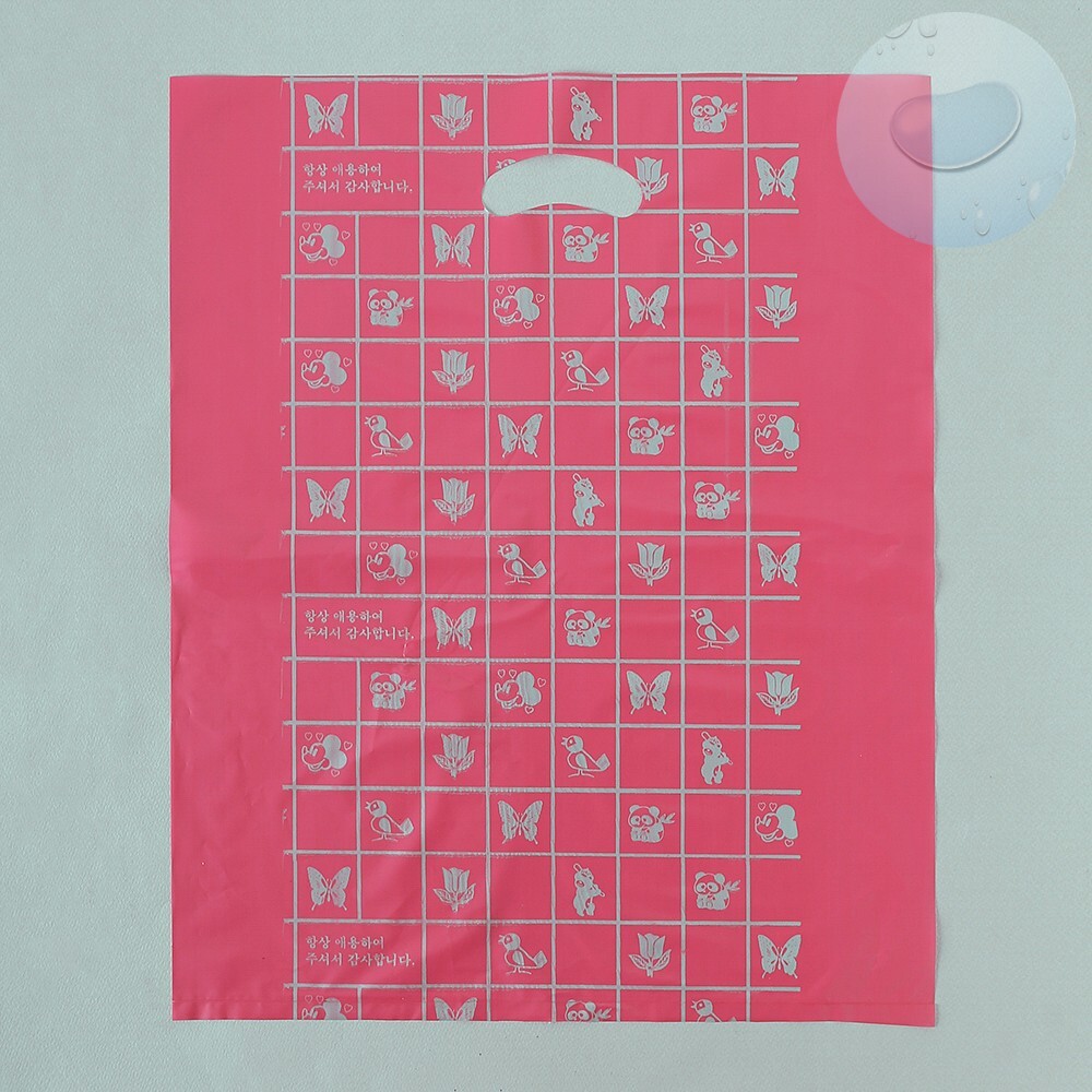 손잡이 봉투 비닐 쇼핑백 100p 빨강 40x50 책봉투 포장팩 포장백