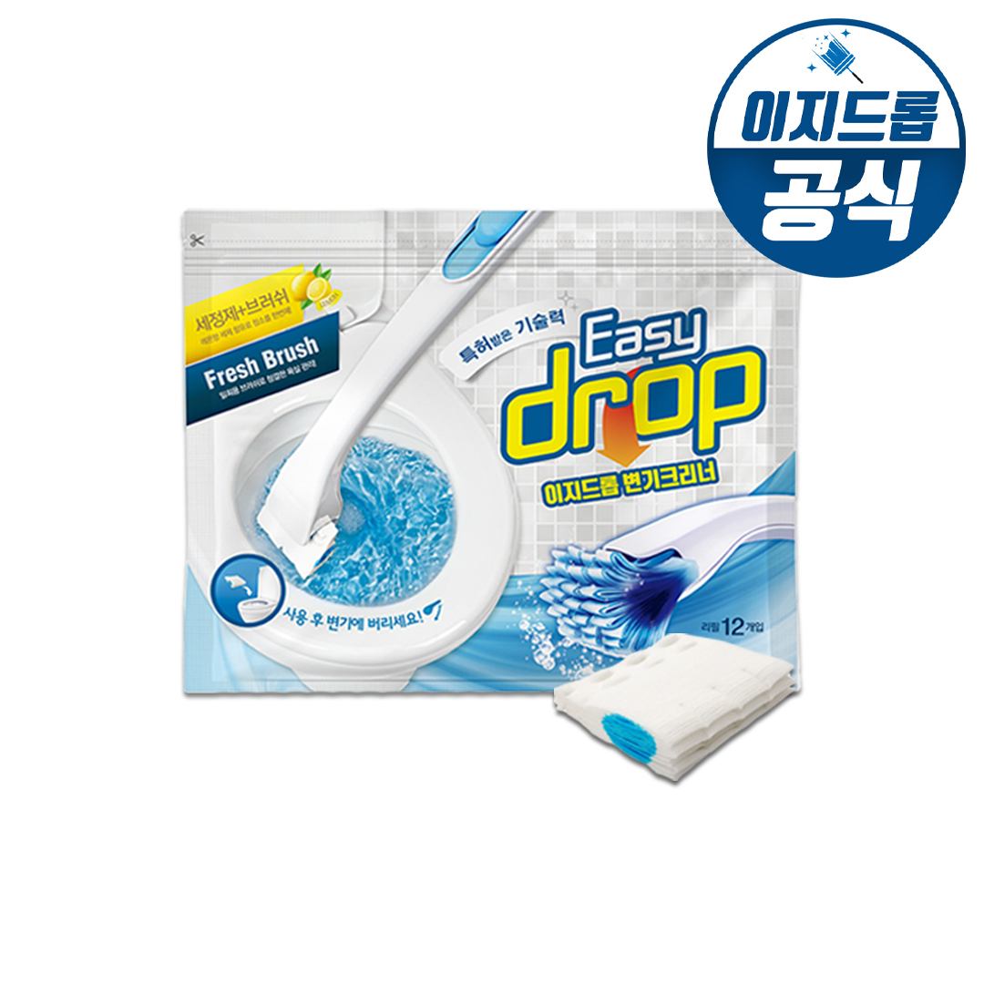 이지드롭 변기크리너 리필1팩 향선택(12개입/핸들 미포함) / 변기청소 변기청소리필 변기청소솔