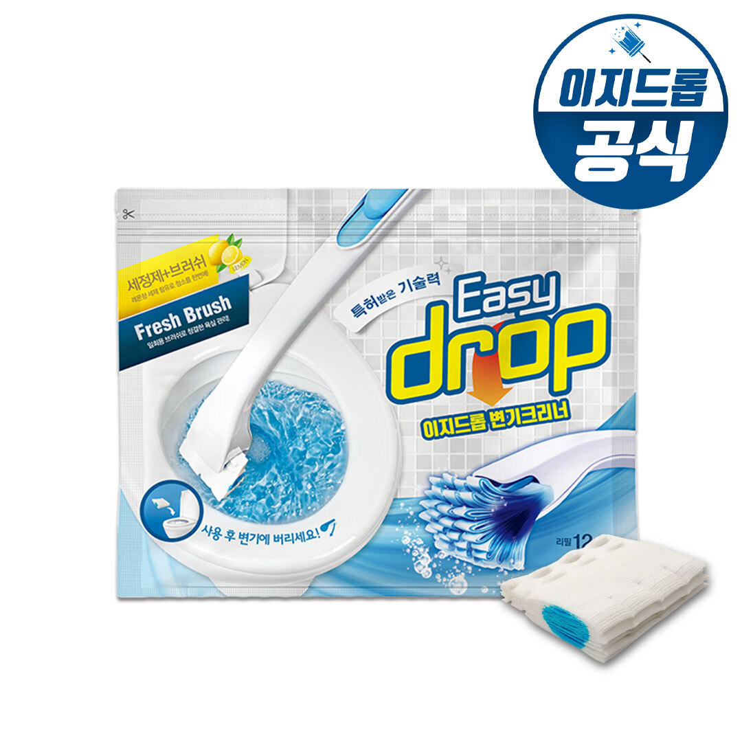 이지드롭 변기크리너 레몬향(핸들미포함) / 변기청소 변기청소리필 변기클리너 변기세정제