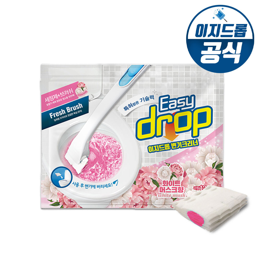 이지드롭 변기크리너 화이트머스크향(핸들미포함)  / 변기클리너 변기청소리필 변기청소솔 변기솔 변기청소