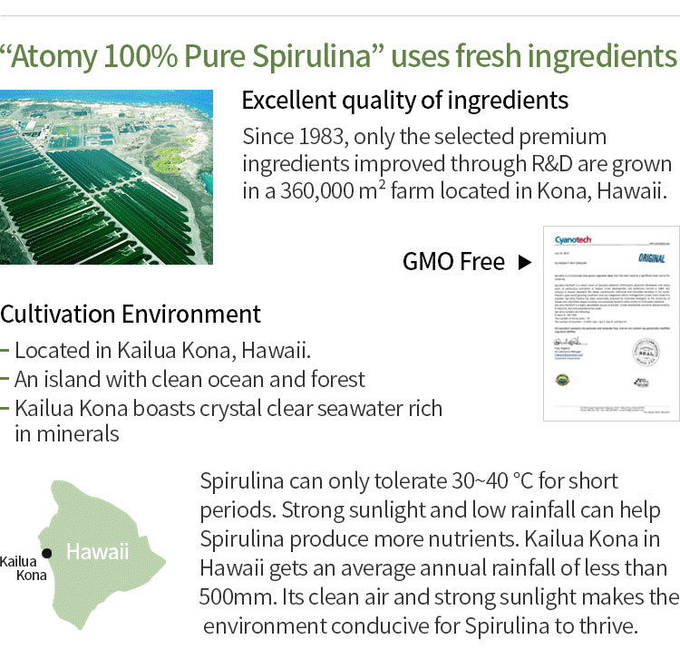 Atomy Pure Fresh 100 Spirulina Containing Ancient Chlorophyll 400mg X