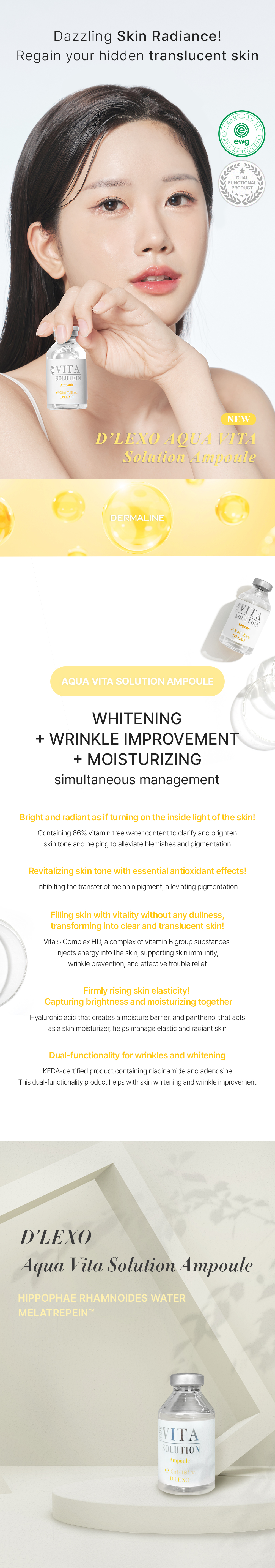 Dermaline Aqua Vita Solution Ampoule 35ml - Derma Roller Systems SA