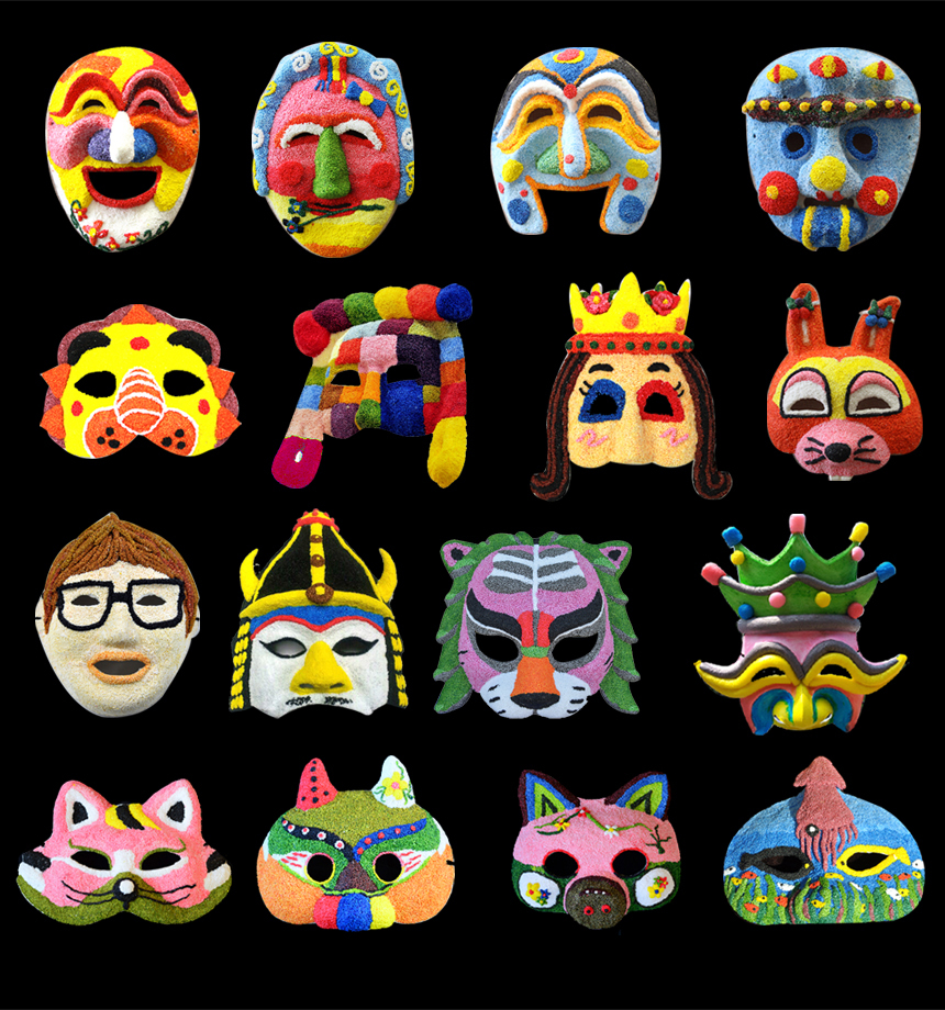 국산 정품 학습교구 가면 종이탈 전통 탈...