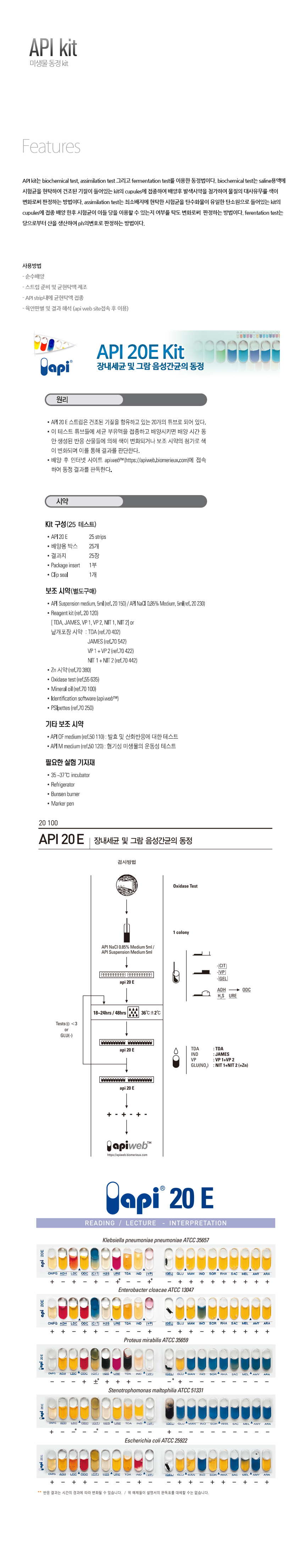 API 20E Kit (25test) 디에스