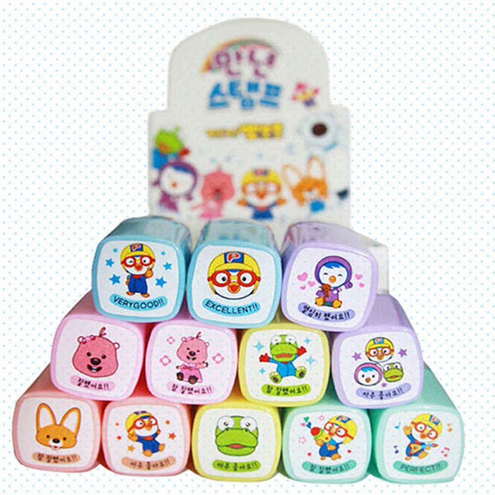 만년스탬프 1박스 12개입 어린이집도장 캐릭터스탬프 달란트시장물품