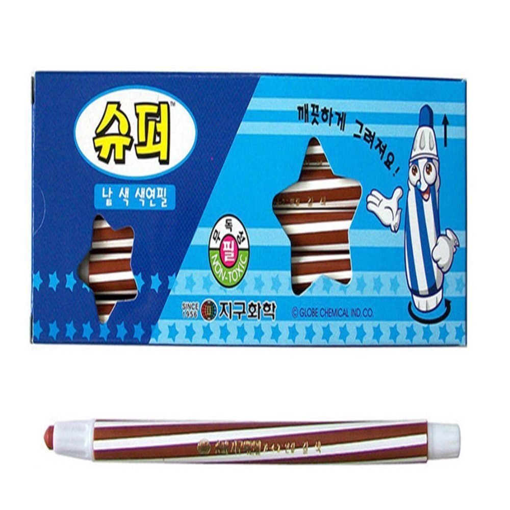 색연필 12자루 1다스 갈색 돌리는색연필 돌돌이색연필 어린이색연필