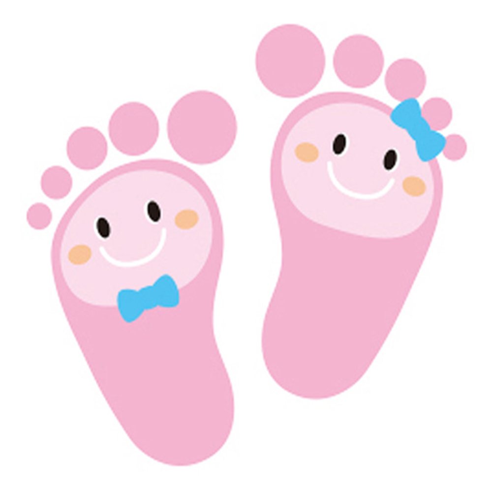 발바닥 스티커 5매입 분홍 미끄럼주의스티커 발바닥모양스티커 바닥인테리어스티커