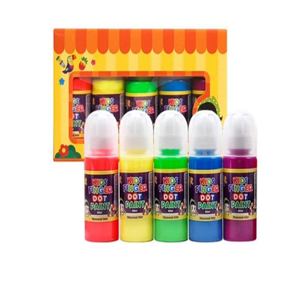 핑거 도트 페인트 형광색 스페이스 세트 60ml x 5색 미술놀이물감 물감세트 놀이물감
