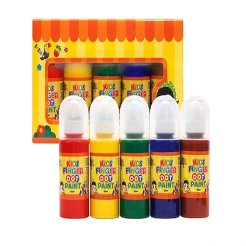 핑거 도트 페인트 러블리 세트 60ml x 5색 초등미술놀이 키즈핑거페인트 핑거물감