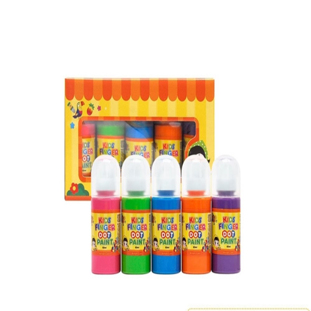 핑거 도트 페인트 파스텔 세트 60ml x 5색 잘지워지는물감 핑거페인팅 핑거물감