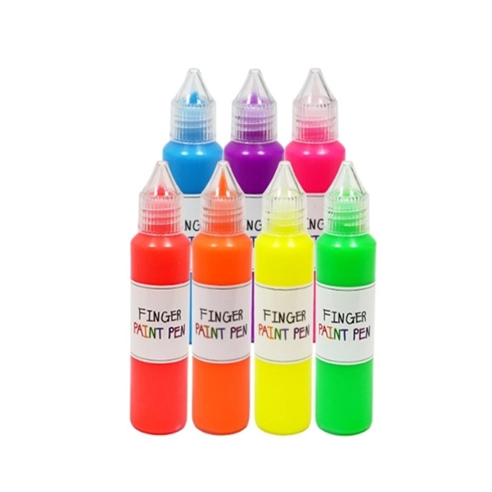 핑거 페인트펜 형광 세트 50ml x 7색 소근육발달 형광물감 미술놀이