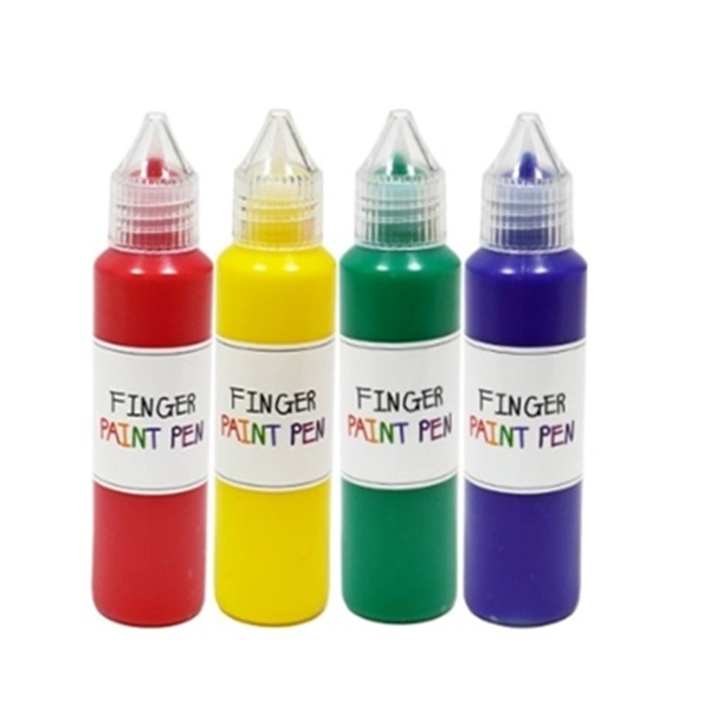 핑거 페인트펜 란타나 세트 50ml x 4색 그림놀이 잘지워지는물감 핑거페인팅