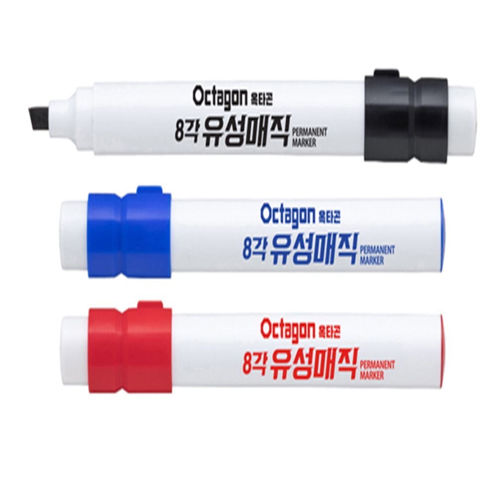 유성매직 사각닙 12개입 1다스 검정색 3색매직 교실매직 검은색매직