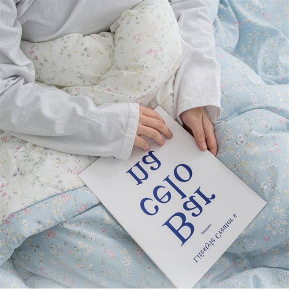 마이크로 모달 간절기 이불 슈퍼싱글 블루 자취이불 플라워침구 신혼집이불