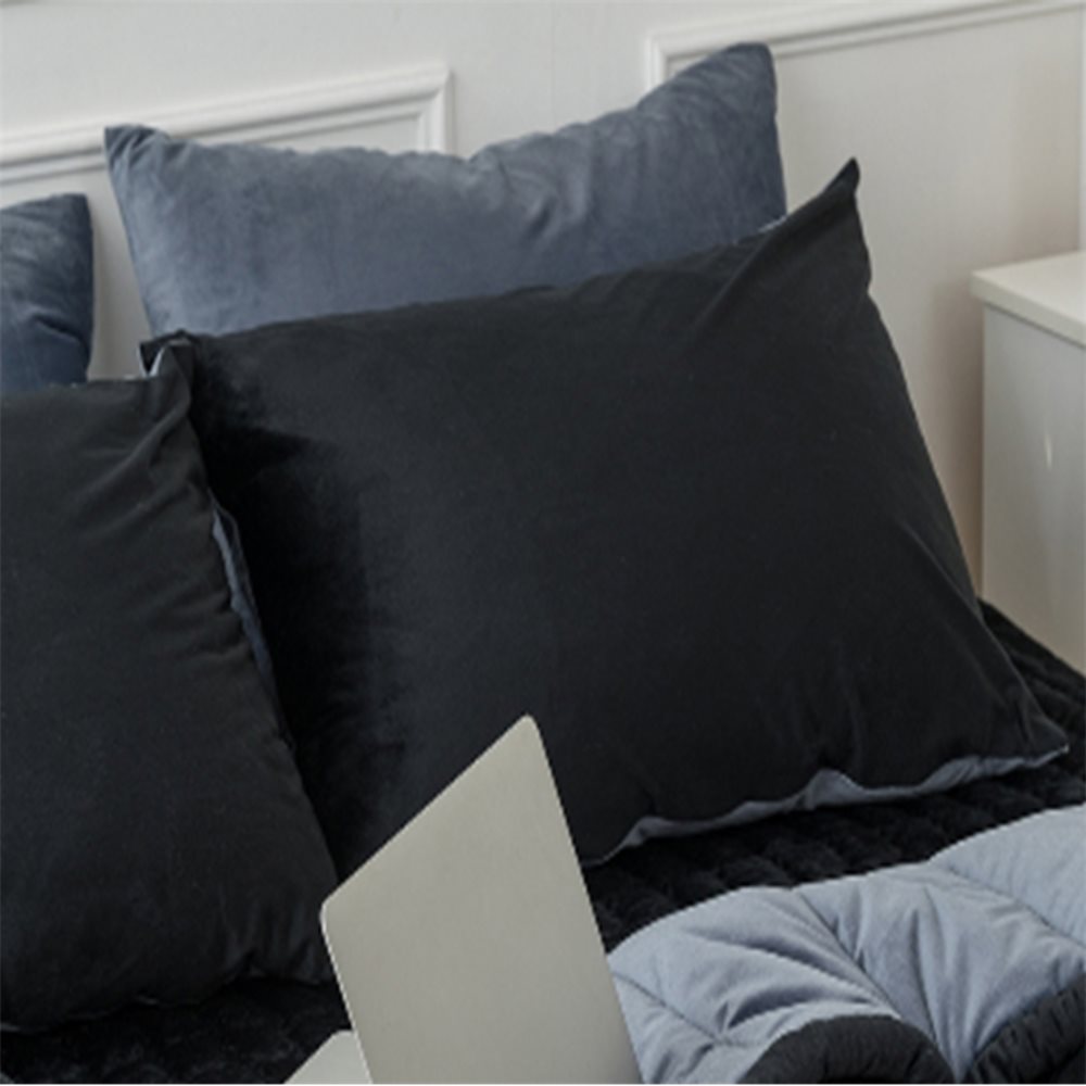 극세사 베개커버 50x70cm 블랙 베개솜 별매 베개커버50X70 검정베개커버 겨울침구