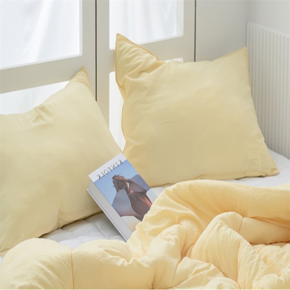 베개커버 50x70cm 옐로우 베개솜 별매 배게커버 사계절베개커버 침실인테리어