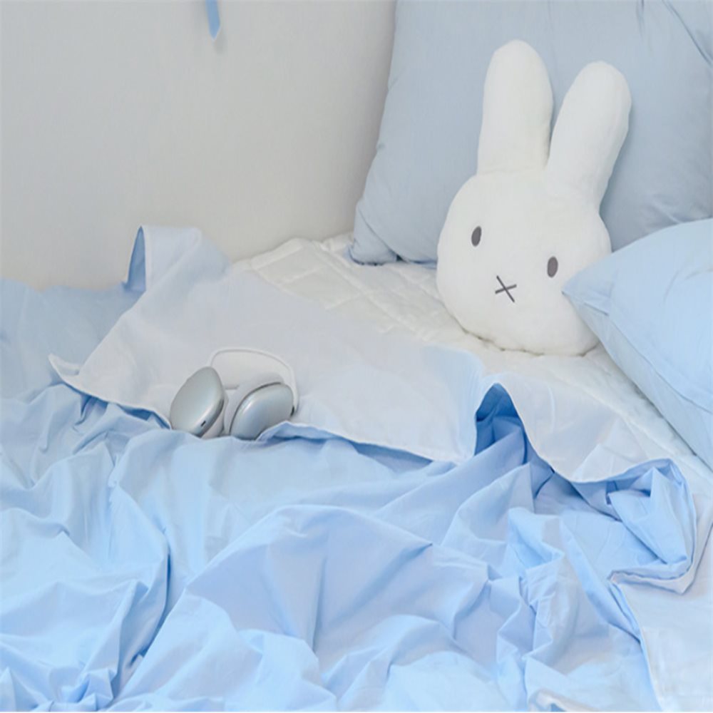 이불 60수 냉감 겹이불 슈퍼싱글 블루 간절기이불 쿨링이불 여름이불