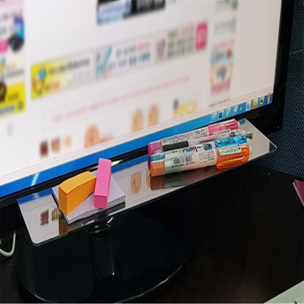 모니터 부착식 선반 붙이는메모보드 컴퓨터메모보드상단 컴퓨터메모보드