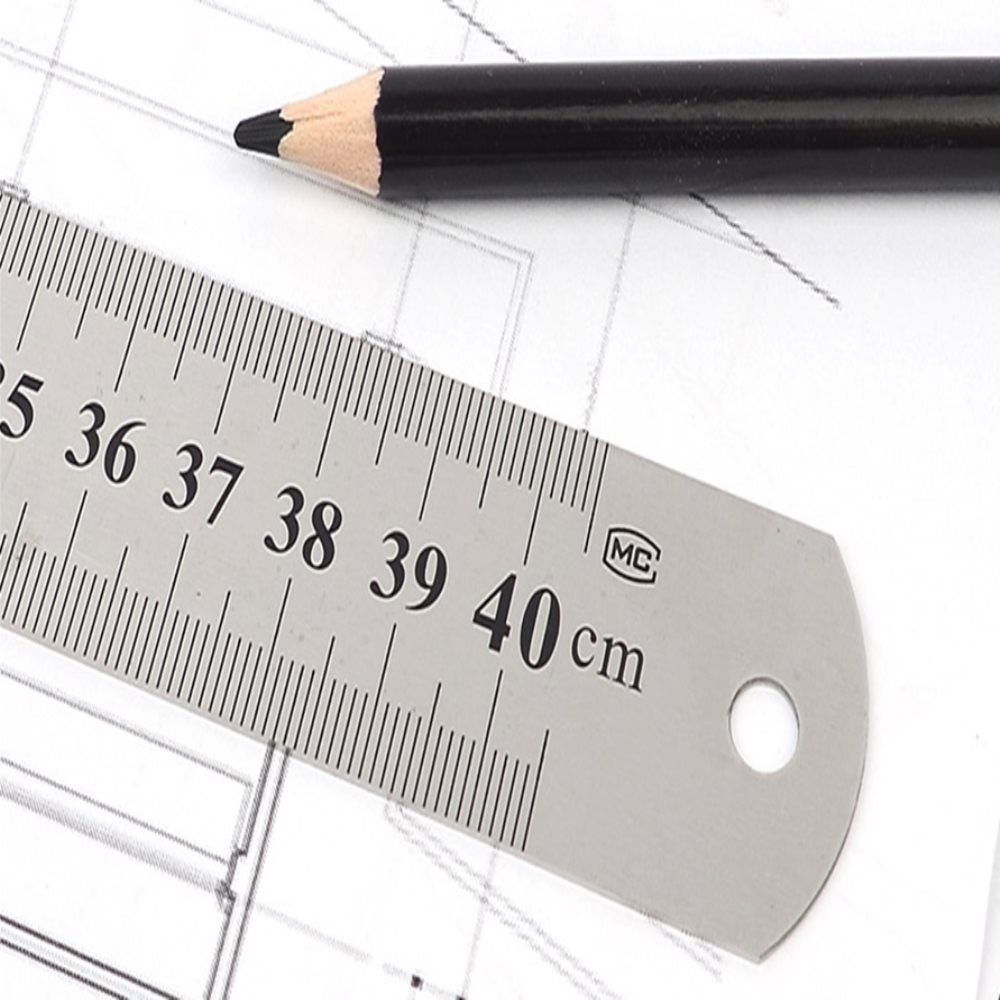 쇠자 40cm 직자 철자 컷팅자