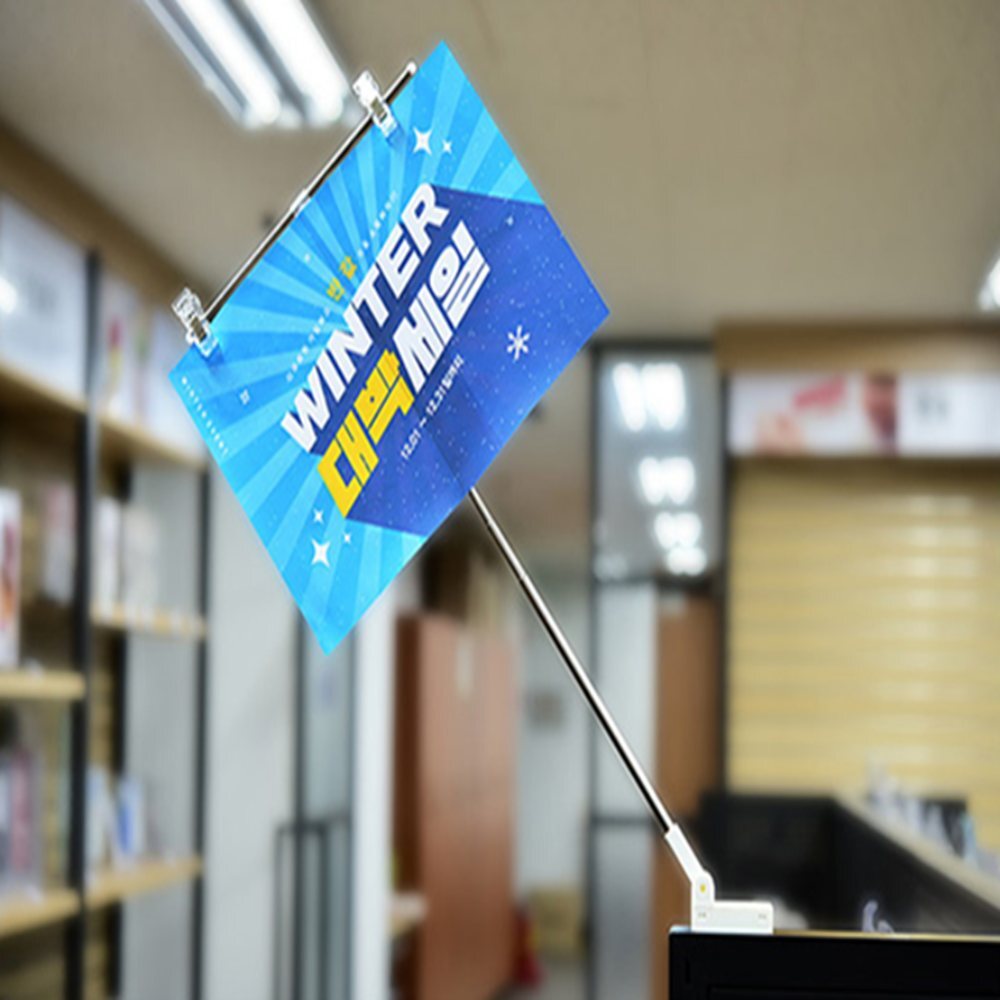 T자꽂이 자석형 4단 클립집게 투명집게 홍보물꽂이