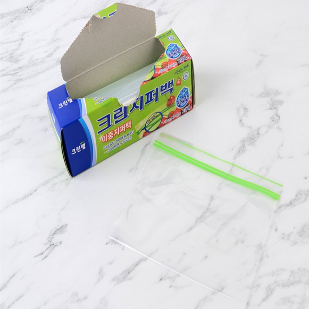 국산 지퍼백 20매 15x10cm 이중지퍼백소형 냉동지퍼백소형 비닐지퍼백