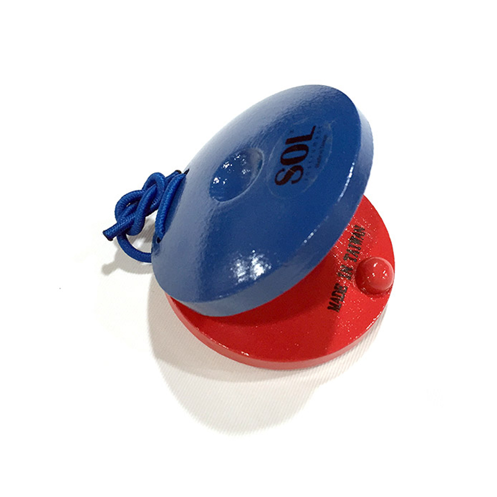 Sol 나무 캐스터네츠 1개 Blue Red HC-10W - 에듀뮤지카