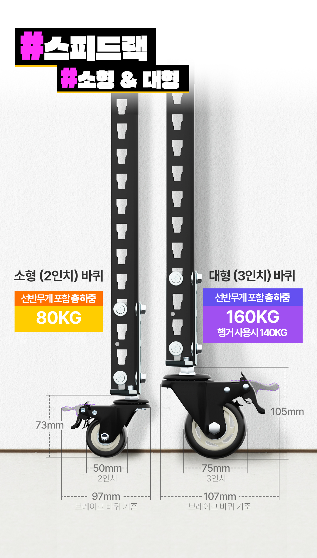 앵글·조립식선반 > 스피드랙 경량 소형 바퀴 4개 1세트 | 오늘의집 쇼핑