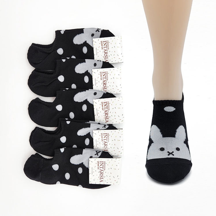 Women&#039;s tasting fashion socks are soft and 5 pairs of rabbit black