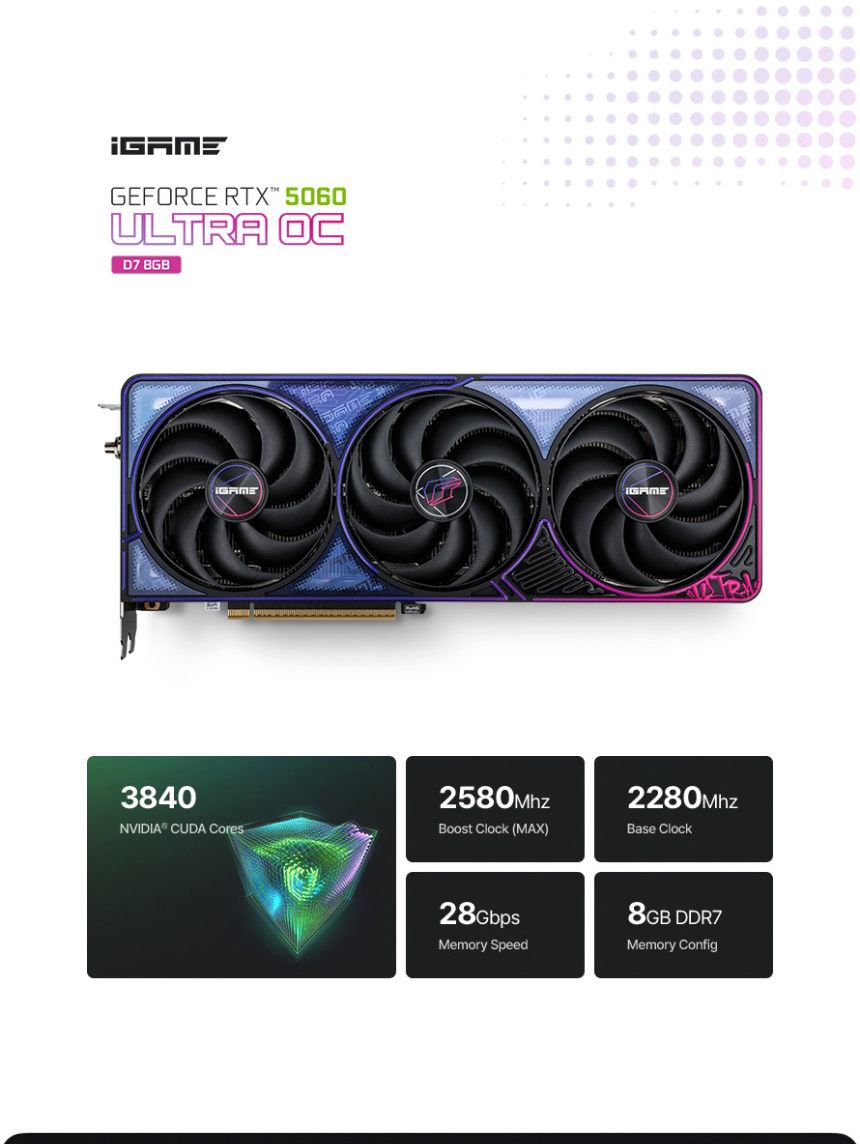 COLORFUL 컬러풀 iGame RTX 5060 ULTRA OC D7 8GB 도우정보