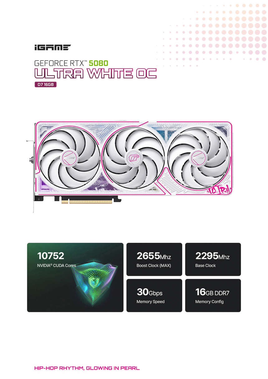 COLORFUL 컬러풀 iGame 지포스 RTX 5080 ULTRA OC White D7 16GB 도우정보