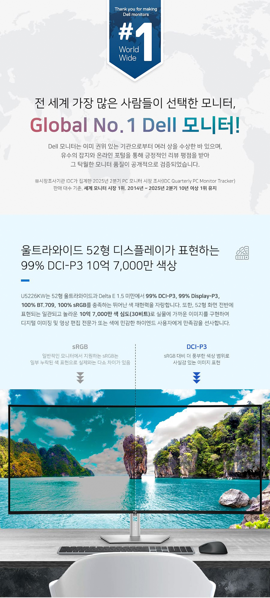 DELL Ultra Sharp U5226K 52형 울트라와이드 게이밍 모니터 (6K/IPS Black/120Hz)