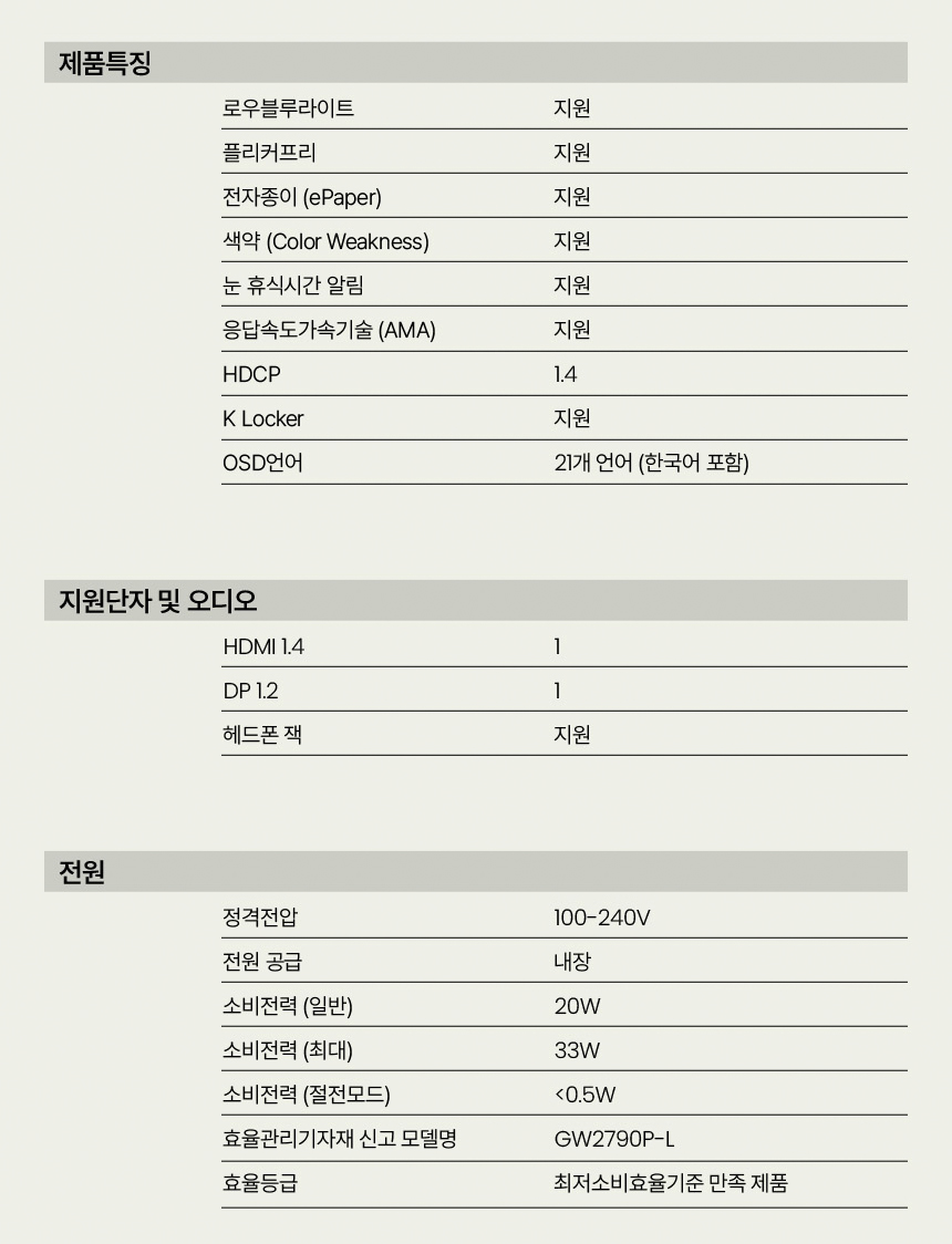 총판 벤큐 GW2791P 아이케어 120Hz FHD IPS 가정용 사무용 무결점 모니터