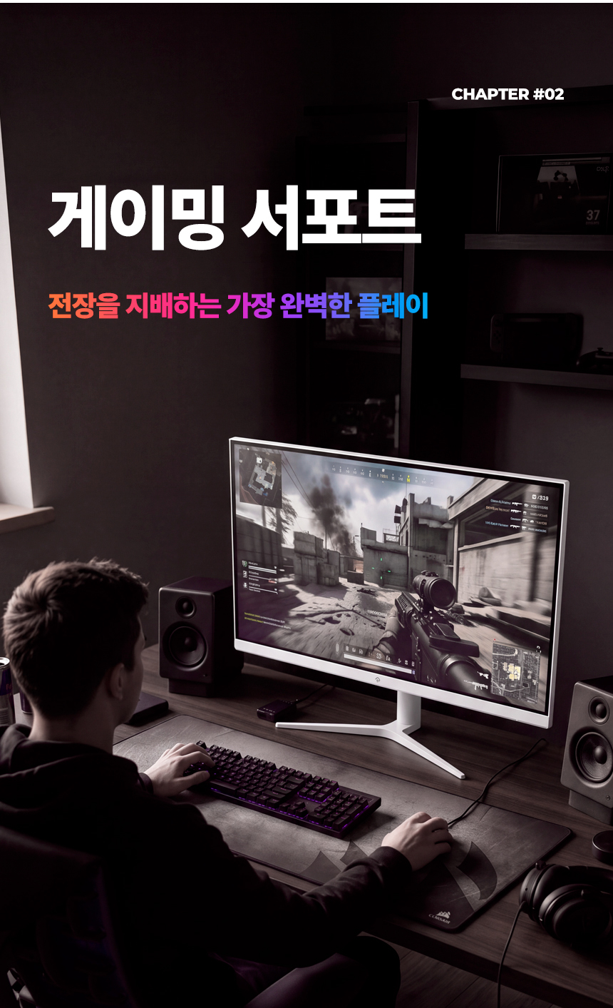래안텍 EdgeArt Q3275K II 화이트 QHD 논글레어 3H 하드코팅 멀티스탠드 일반 모니터