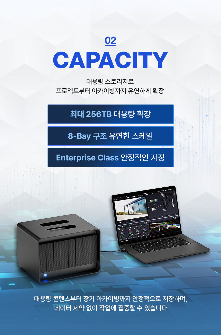 씨게이트 LaCie 8big Pro5 썬더볼트5 8베이 RAID 외장 스토리지 128TB
